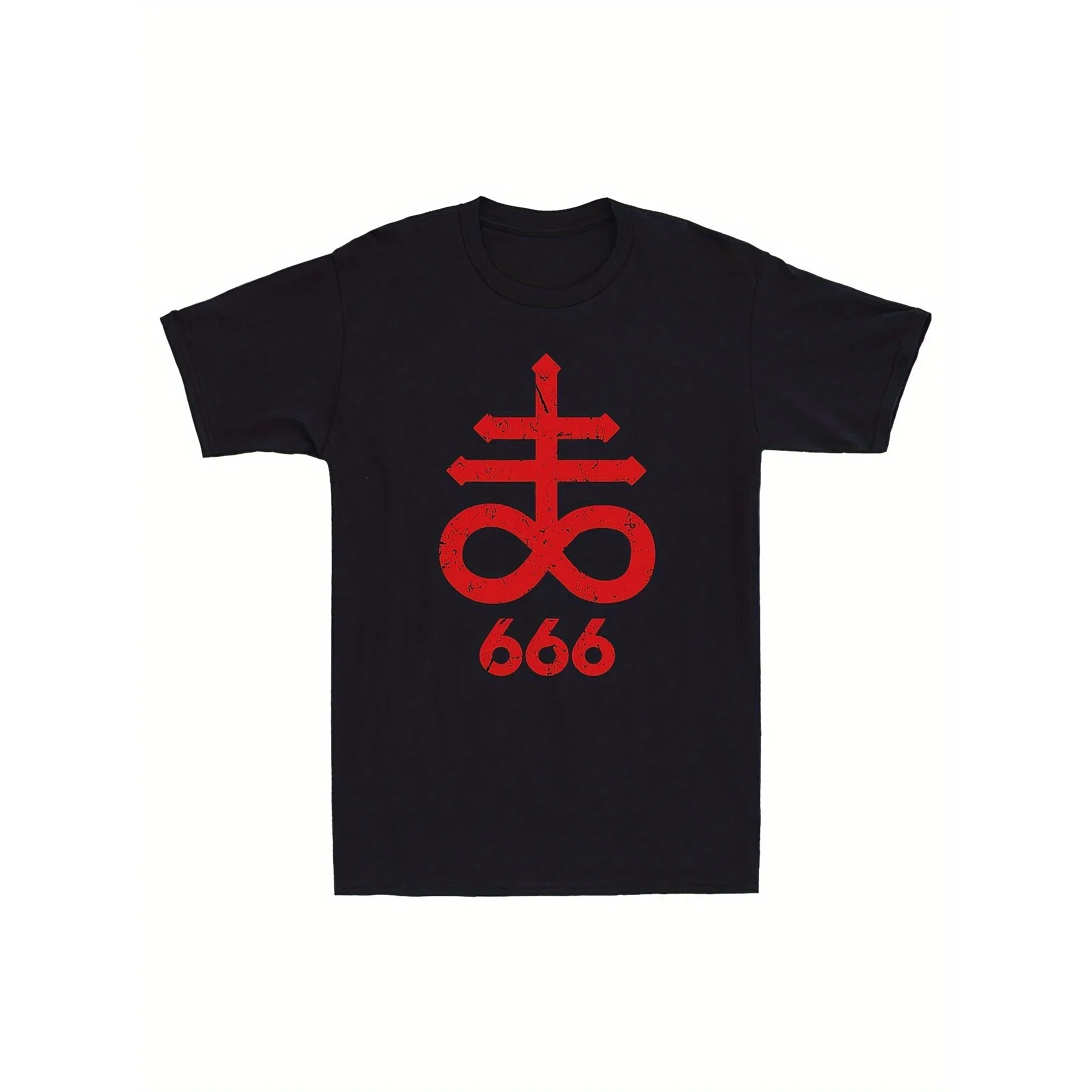 Satanic Cult Symbol Devil's Mark Graphic Tee Soft Comfortable Crew Neck T-Shirt for Men