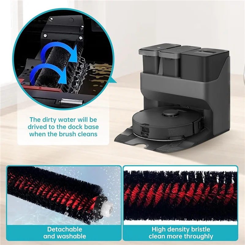 AB15-2 Set parti di ricambio per filtro dell'acqua e spazzola per pulizia per stazione dock per autolavaggio Roborock S7 Max Ultra Mop