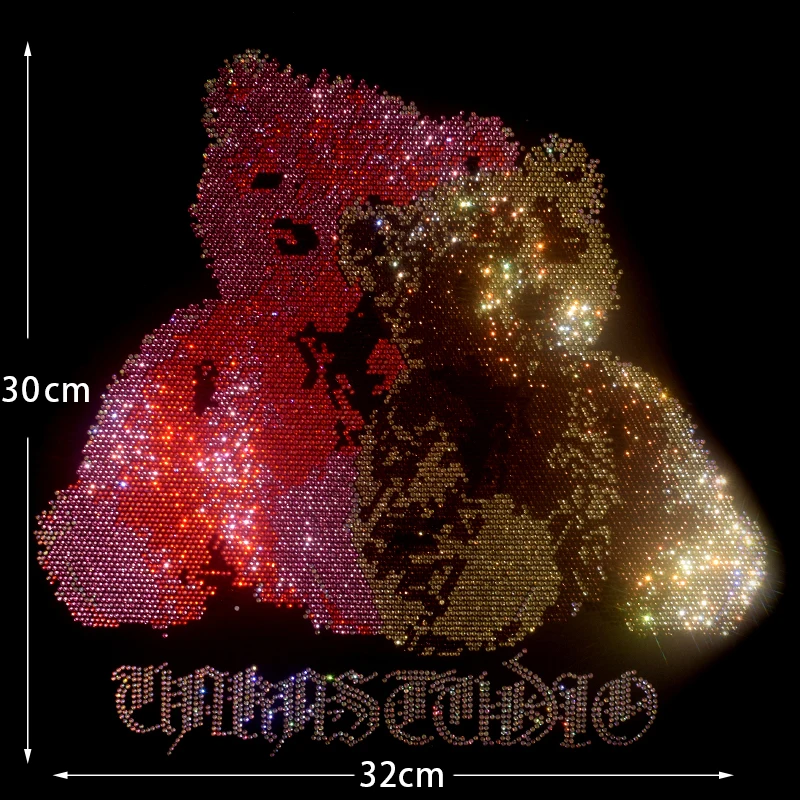 

High-quality shiny two bears ironing DIY ironing sweater jacket clothing accessories fashion large patches