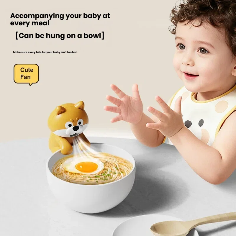 Novo 2026 Mini Ventilador Soprador de Ar Automático com Design de Língua de Gato de Desenho Animado, para Resfriamento em 3 Minutos de Água Quente, Chá, Arroz, Pratos e Café