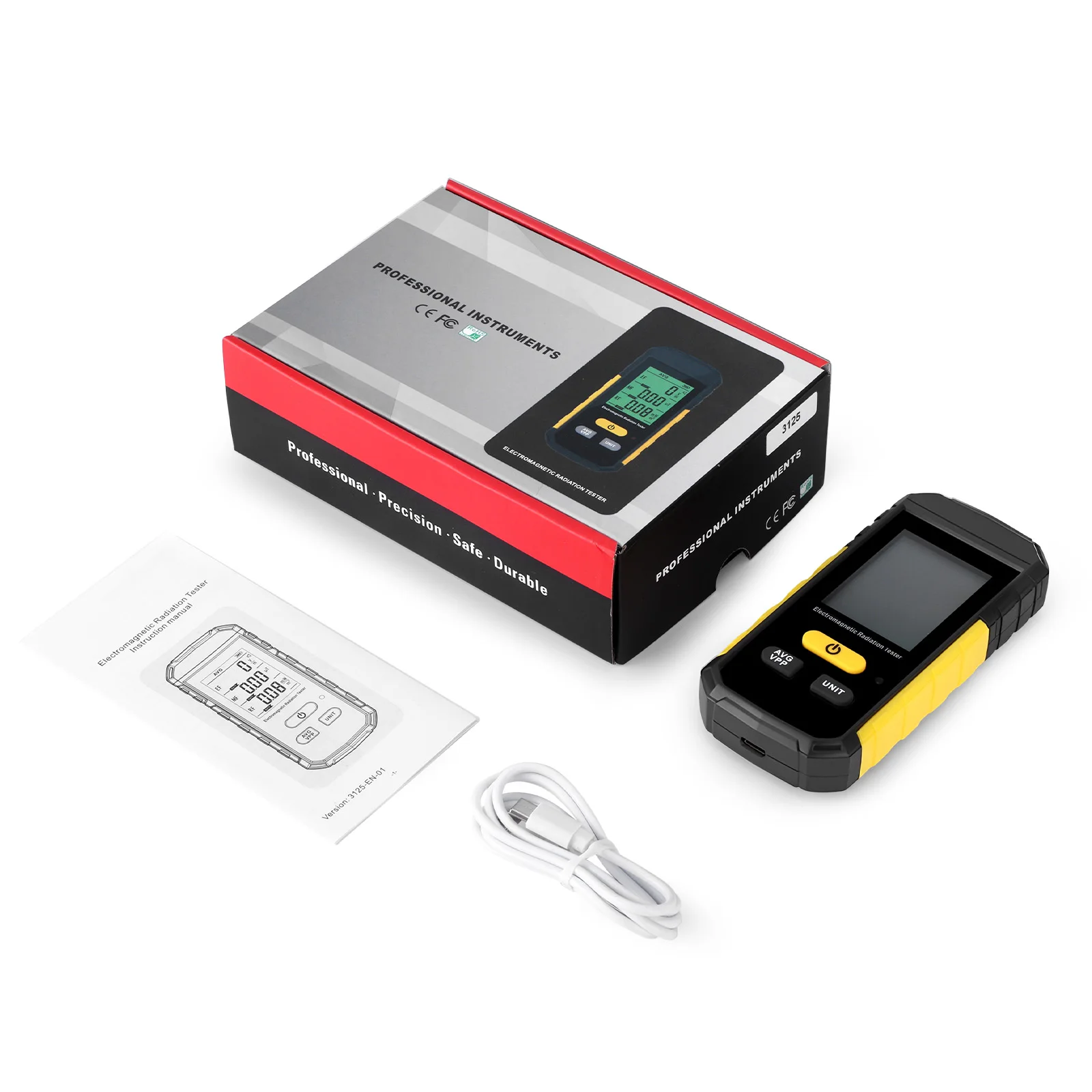 3-in-1 Handheld EMF Meter Detects  For EF RF MF Wifi Signal With 3-Color Backlight Sound Light Alarm Data Hold For Home