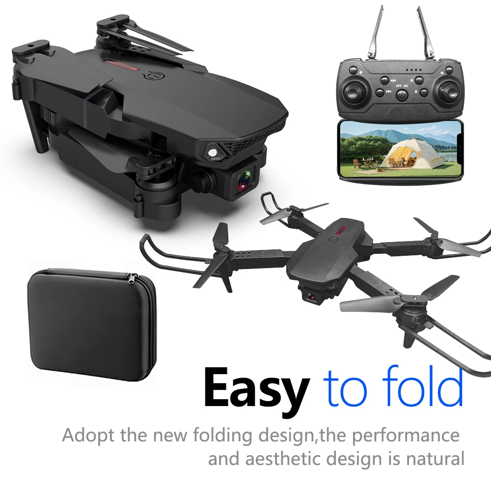 E88 Mini Drone UAV 360 องศาหมุนพับ WiFi รีโมทคอนโทรลการถ่ายภาพทางอากาศ Quadcopter ของเล่นเฮลิคอปเตอร์ One-Click ใหม่