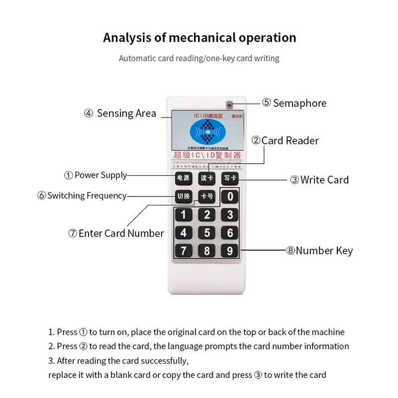 Imagem -03 - Handheld Nfc ic Card Reader e Escritor Controle de Acesso Card Tag Duplicator Cloner Duplicator Rfid 125khz 13.56mhz