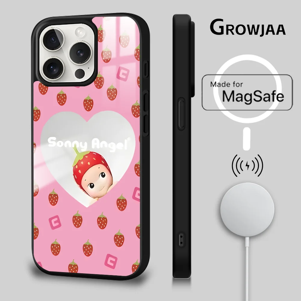 

Cute Baby Sonny Angel Phone Case For iPhone 16 15 14 13 12 11 Pro Max Plus Mini Magsafe Mirror Wireless Magnetic Cover