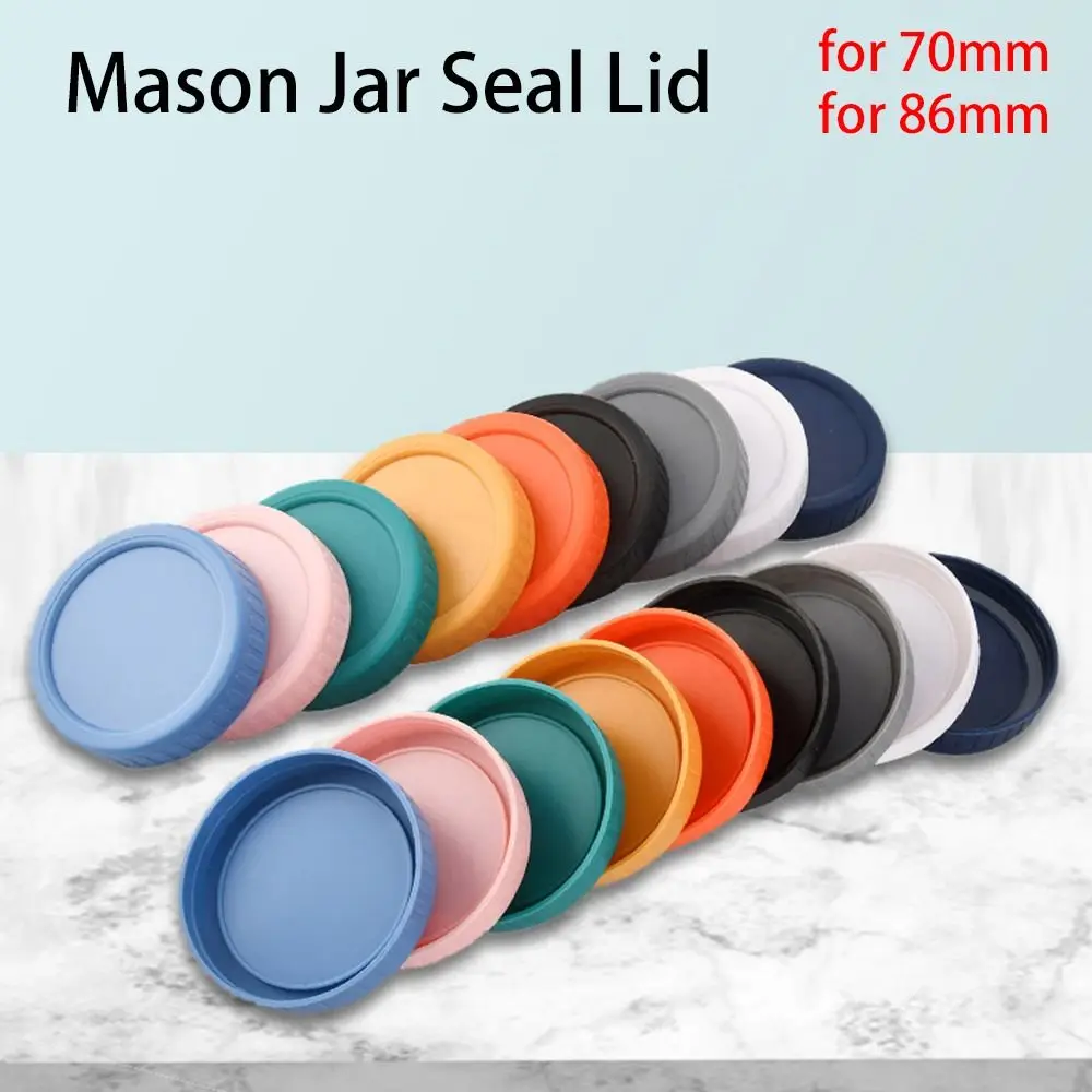 

6Pcs 70mm 86mm Mason Jar Lids for Wide Mouth Jar Reusable Plastic Leak-proof Sealing Bottle Cover Drink Lid Kitchen Tool