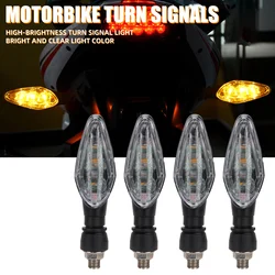 4PCS Motorcycle LED Turn Signal Light Waterproof Blinker Amber Indicator Scooter Front Rear Tail Lights Motorbike Accessories