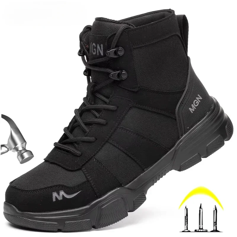 

Men's Boots Indestructible Safety Shoes Comfortable Steel Toe Shoes Anti-smash Puncture-Proof Sneakers Non Slip Mens Work Boots