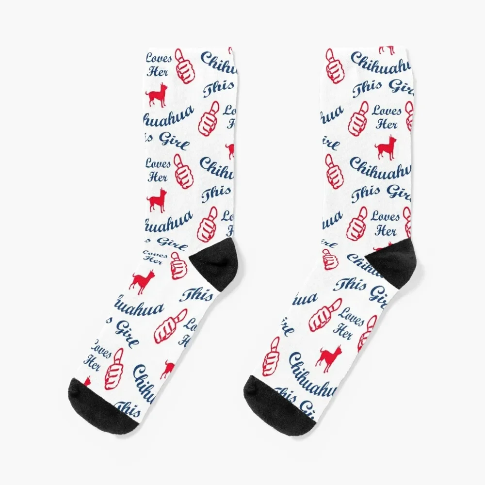 

This Girl loves her Chihuahua - Christmas And Birthday Gift Ideas For Dog Lovers Socks retro gym Children's Women's Socks Men's