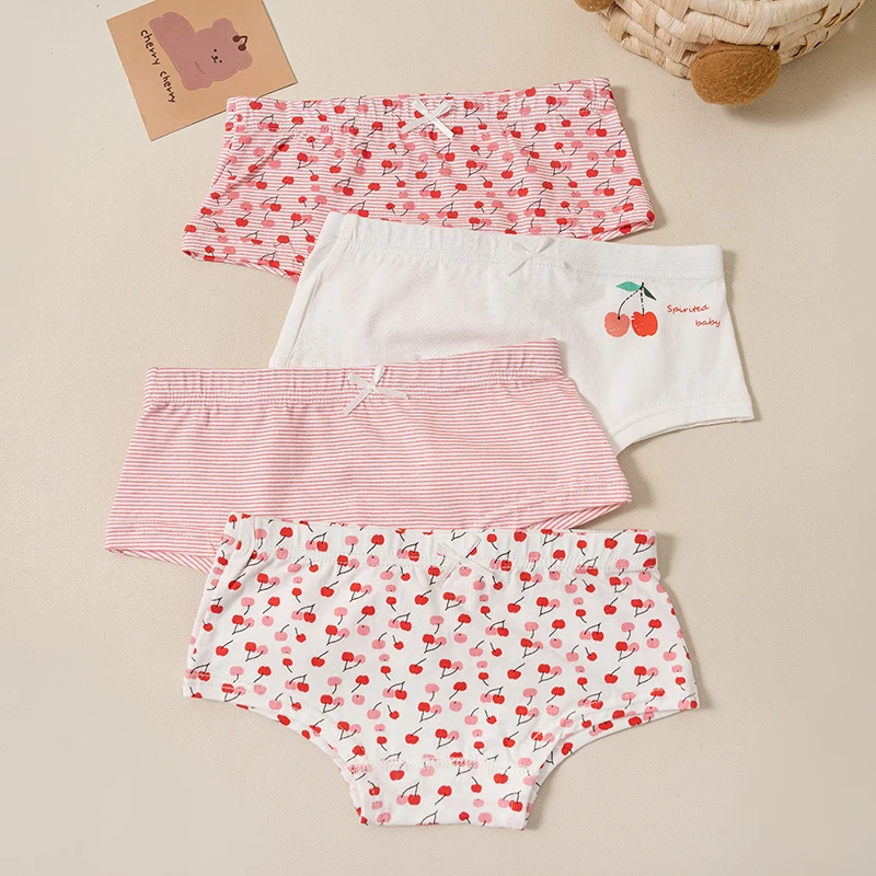 Girls' briefs cotton girls' underwear babies in large children's cotton shorts  4-pack