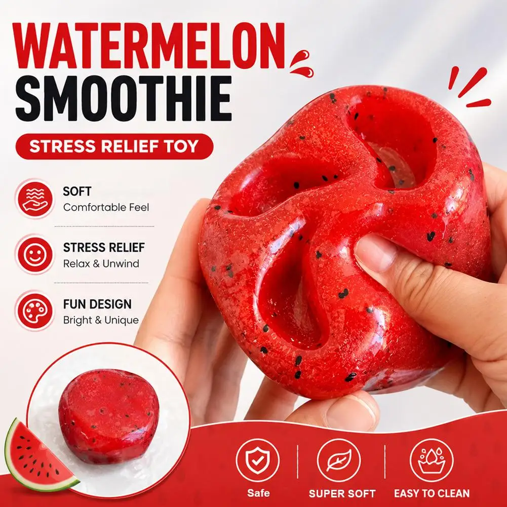 

Handmade Watermelon Slushy Squishy Toy Soft Slow Rebound Stress Relief Squeeze Toy Realistic Fruit Simulation Model Adult Gift
