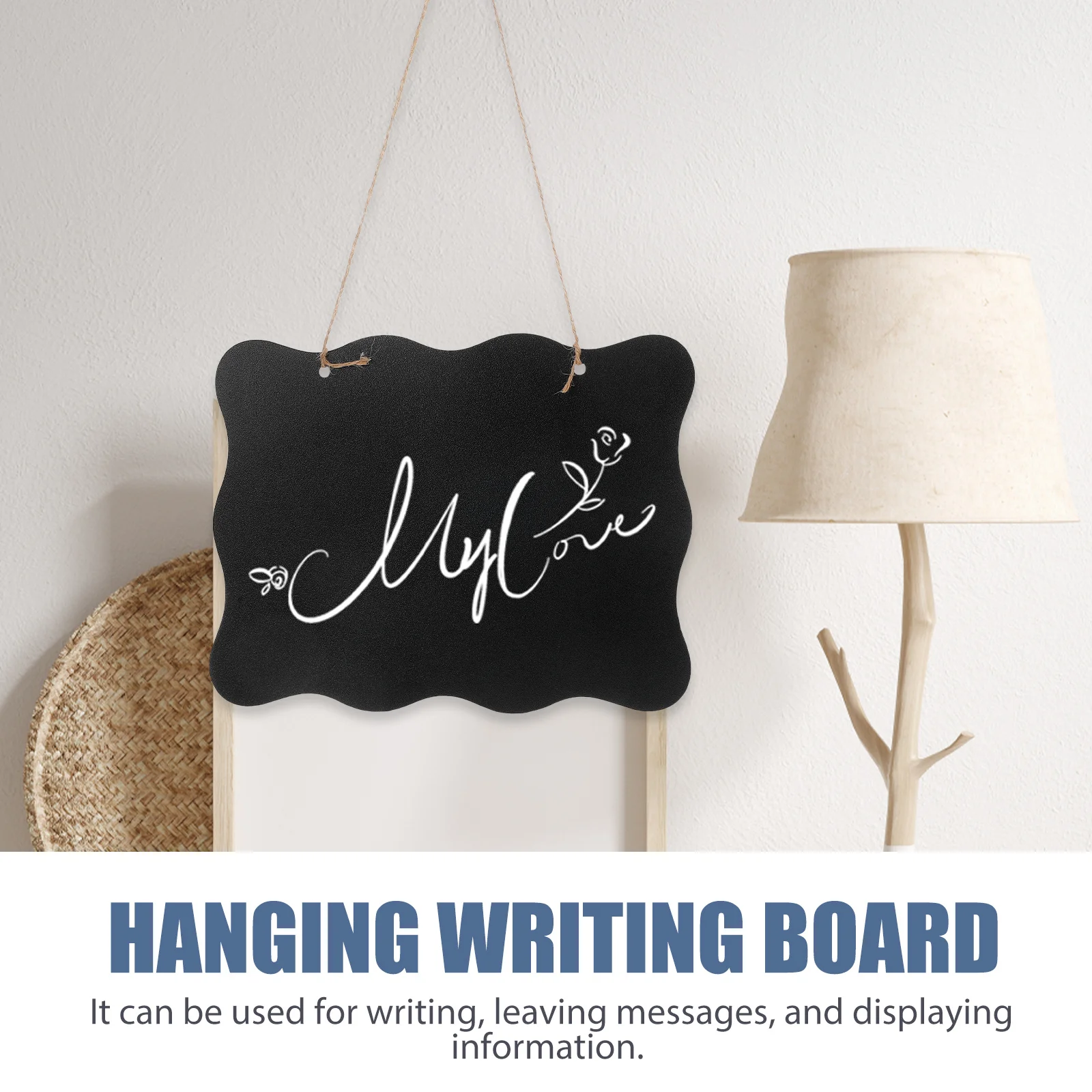 

2Pcs Versatile Wooden Blackboard Lightweight Hanging Writing Board for Home Office and Commercial Use Mini Chalkboard