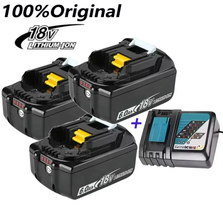 

100% оригинальная литий-ионная аккумуляторная батарея 18 В, 6000 мАч для сверления, запасная батарея, BL1860.BL1830.BL1850.BL1860B.