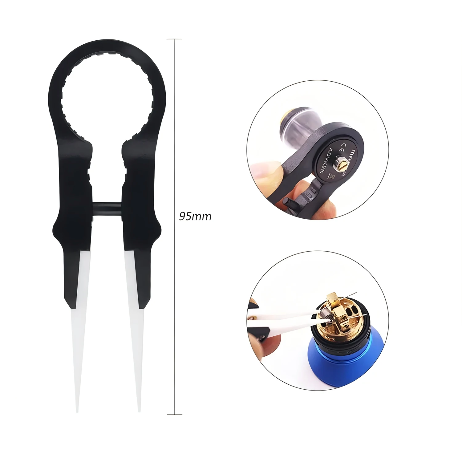 Ceramic Tweezers Wrench Vape DIY Tool for Electronic Cigarette RDA RBA RTA Atomizer Coil Building Vapor Tweezers