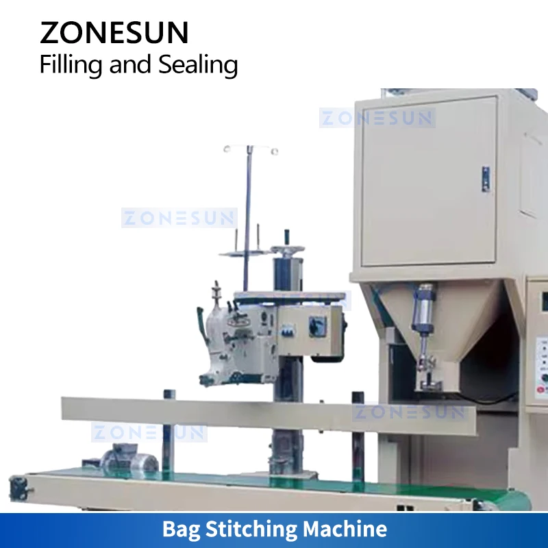 ماكينة تعبئة أكياس الحبوب السائبة من Zonesun ، ماكينة تعبئة ووزن الذرة ، نظام خياطة الأكياس الصناعية ،