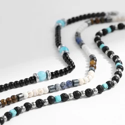 ROXI | Men Stone Necklace New Stainless Steel Black Charm Jewelry High Quality Beach Hot Sale Original Design
