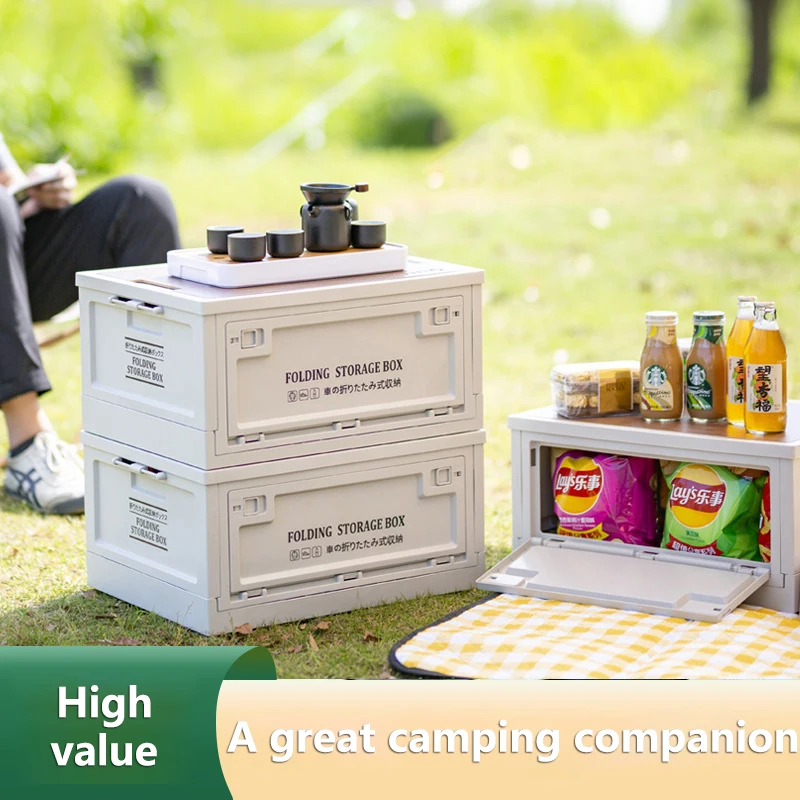 Folding Storage Box for Car Trunk Outdoor Camping Organizer Home Utility Box Portable Travel Gear Car Interior Storage Solutions