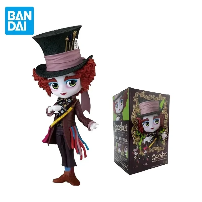 BANDAI Original Alice in Wonderland Anime Figure Mad Hatter Kids Toys Birthday Dolls Ornaments Collectible Model Gift