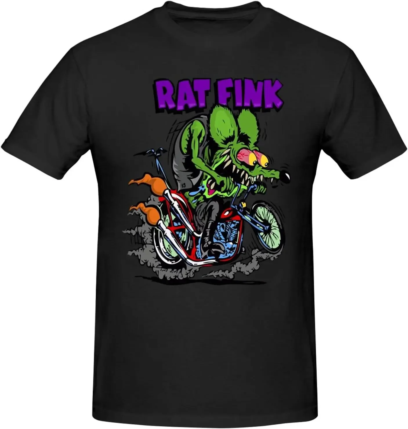 Rat Movie Fink Shirt Men's Cotton Breathable Pattern Short-Sleeved T Shirt Fashion Cool Casual Tops Tees Black