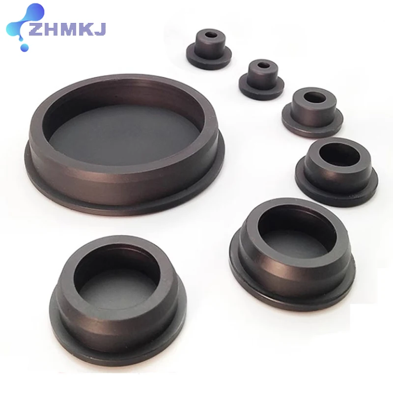 1/2/5/10Pcs Black Silicone Rubber Hollow Stopper Plug Sealing Cap Dust Plugs,Inserts Bungs End Cap Dia 6.8mm - 66.3mm