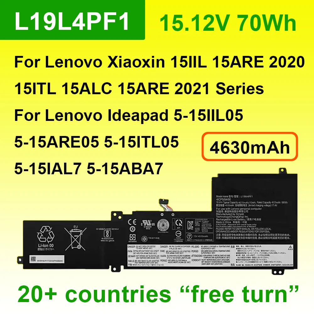 

Аккумулятор для ноутбука L19L4PF1 L19C4PF1 L19M4PF1 для Lenovo Ideapad 5-15IIL05 5-15ARE05 5-15ITL05 Xiaoxin 15IIL 15ARE 2020 15ALC 2021