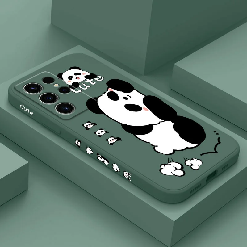 Sleeping Panda Phone Case For Samsung Galaxy S24 S23 S22 S21 S20 S10 S10E Ultra Plus FE Note 20 Ultra 10 Plus Cover