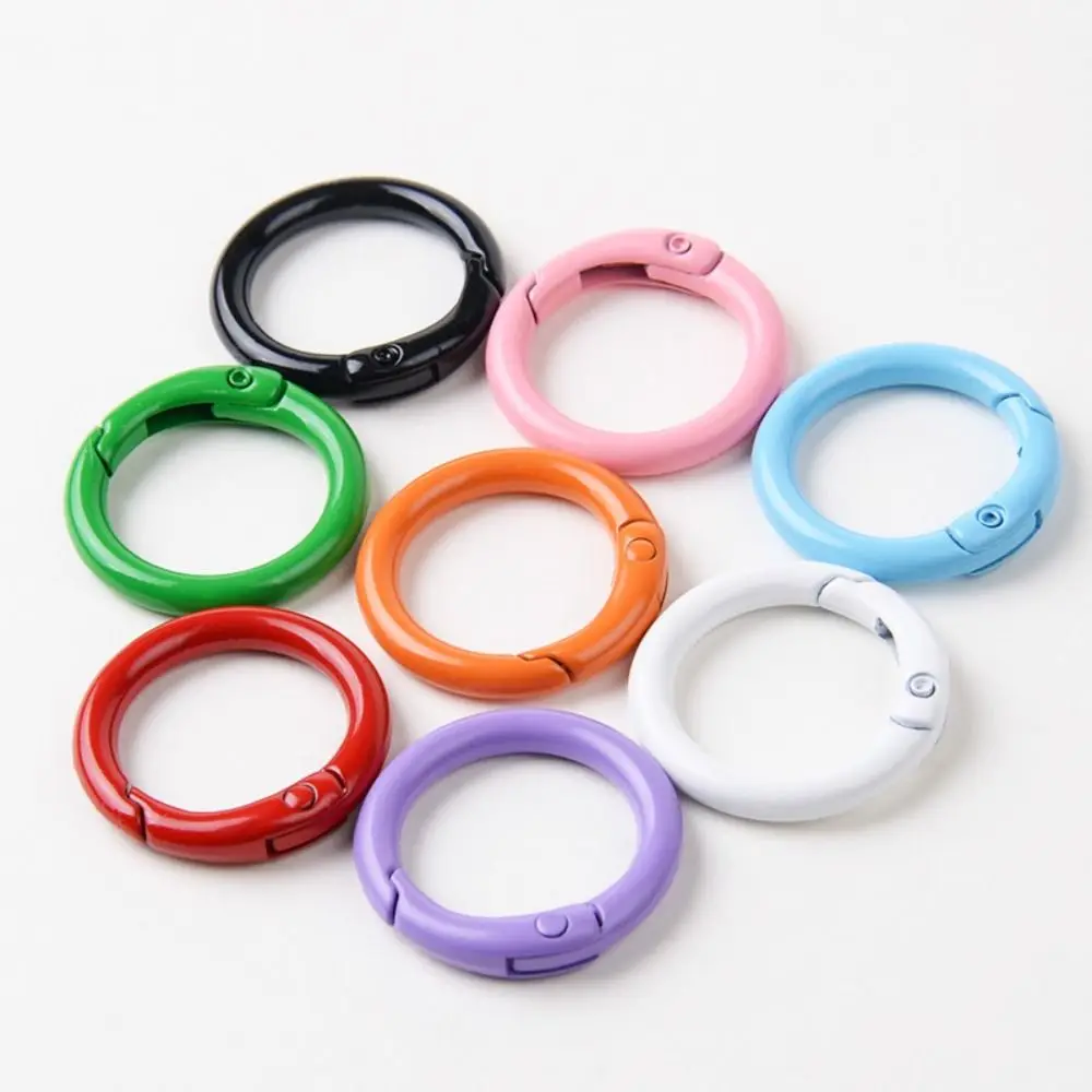 

5 Pcs Materials Supplies 25mm O Ring Keychain Clips Colorful Metal Openable Round Carabiner Durable Spring Clasp Keychain Making