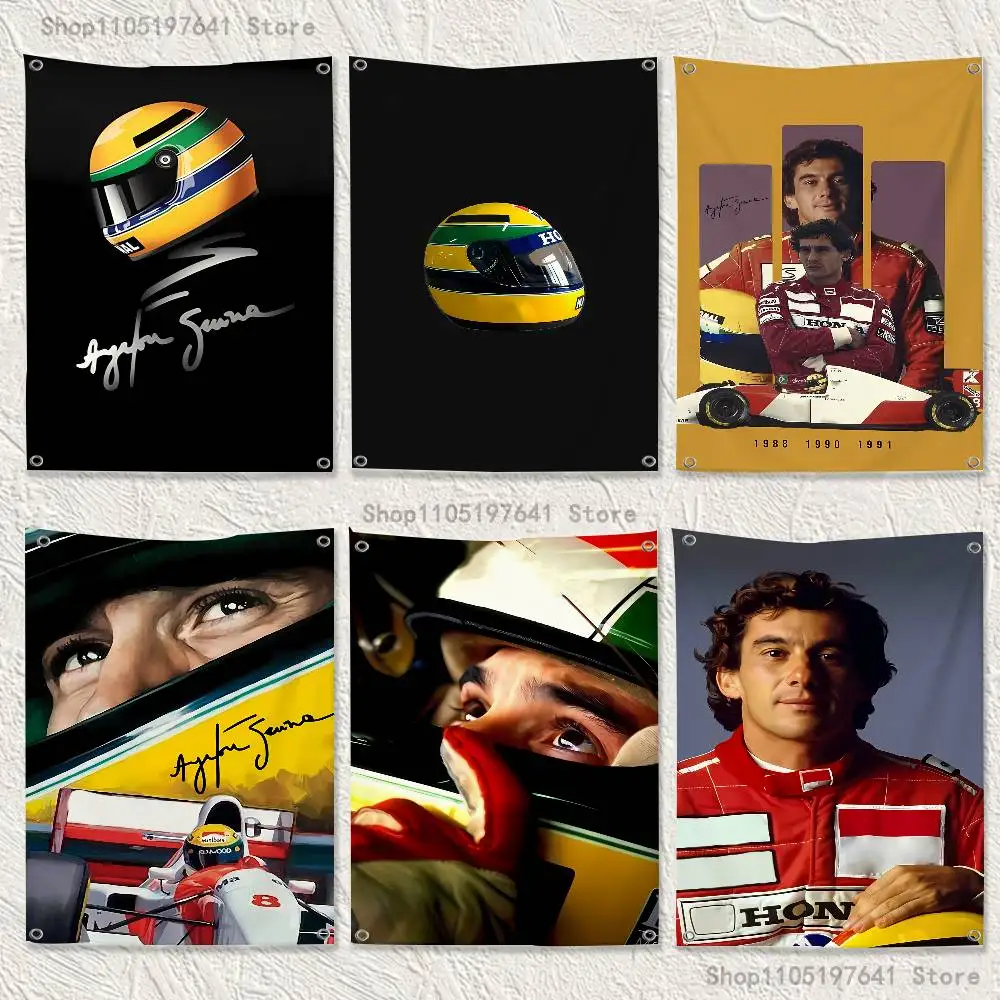 

Racing Driver A-Ayrton S-Senna High-Quality Flag Tapestry Banner Bedroom Living Room Bar Party Wall Decor Outdoor Use
