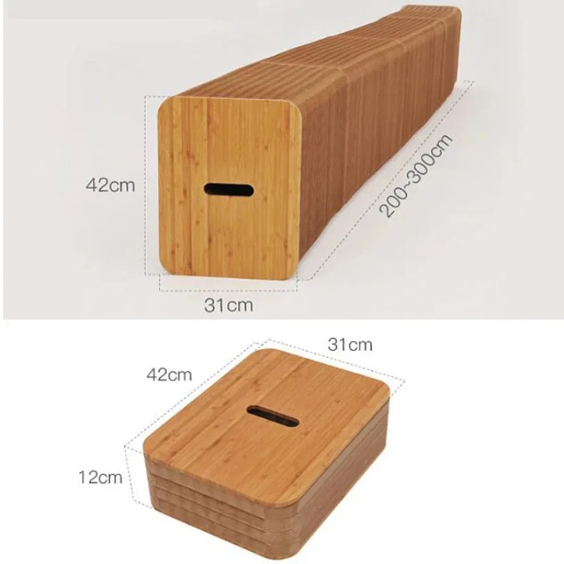 Telescopic Folding Stool Ottoman Activity Long Bench Kraft Paper Stool 42cm High 6 Seat Bearing Weight 1900kg Space Saving