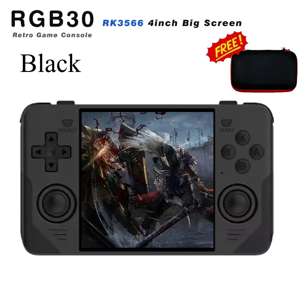 RGB30 Retro Pocket Game Player 4 Inch Ips Screen Built-in WIFI TV Output Portable RK3566 Linux System Open-Source Handheld Gifts