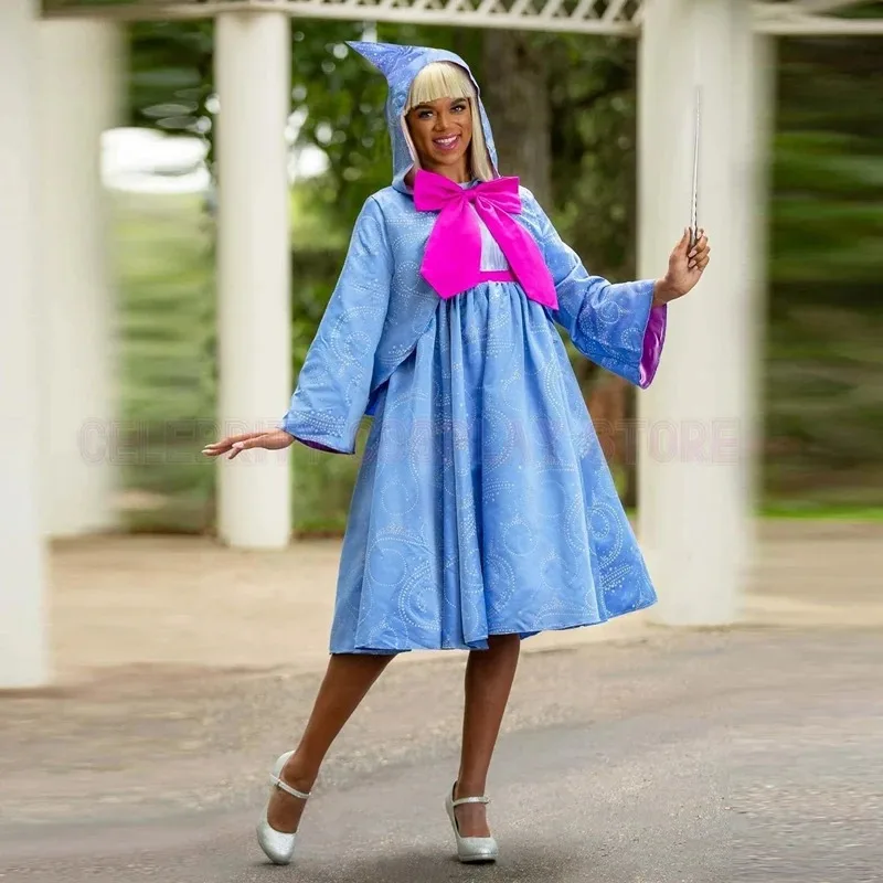 Disfraz de madrina de Hada de Cenicienta para mujer, disfraces de Halloween para adultos, Cosplay para mujer
