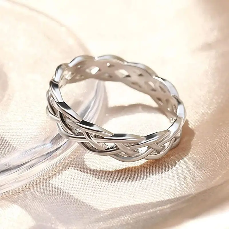 925 Sterling Silver Twist Design Simple Stylish Rings for Women Versatile Fashion Accessories Engagement Daily Wear Jewelry Gift