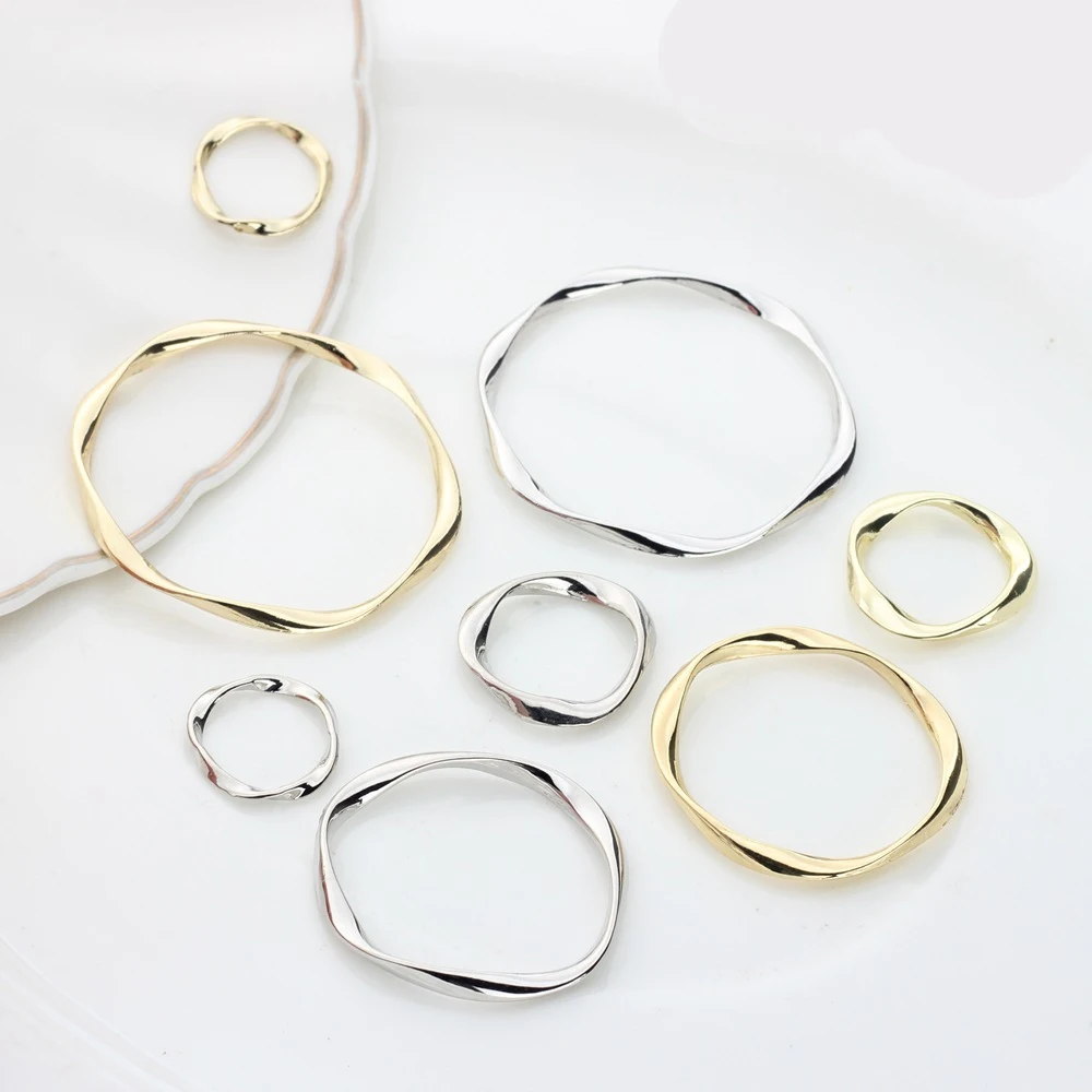 10pcs Simple Hollow Out Circle Shape Pendant DIY Handmade Jewelry Making Accessories Earrings Necklace Bracelet Ornament Craft