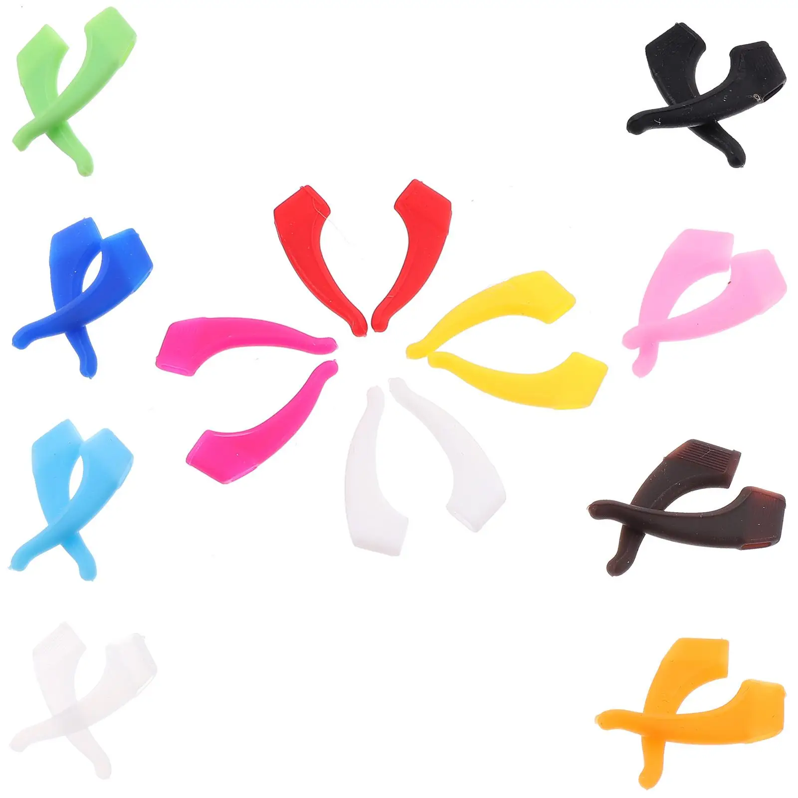 

12 Pairs Glasses Leg Covers Silicone Sports Frame Anti Slip Rack Holder Replacement Earmuffs Eyewear Fixing Durable Accessories