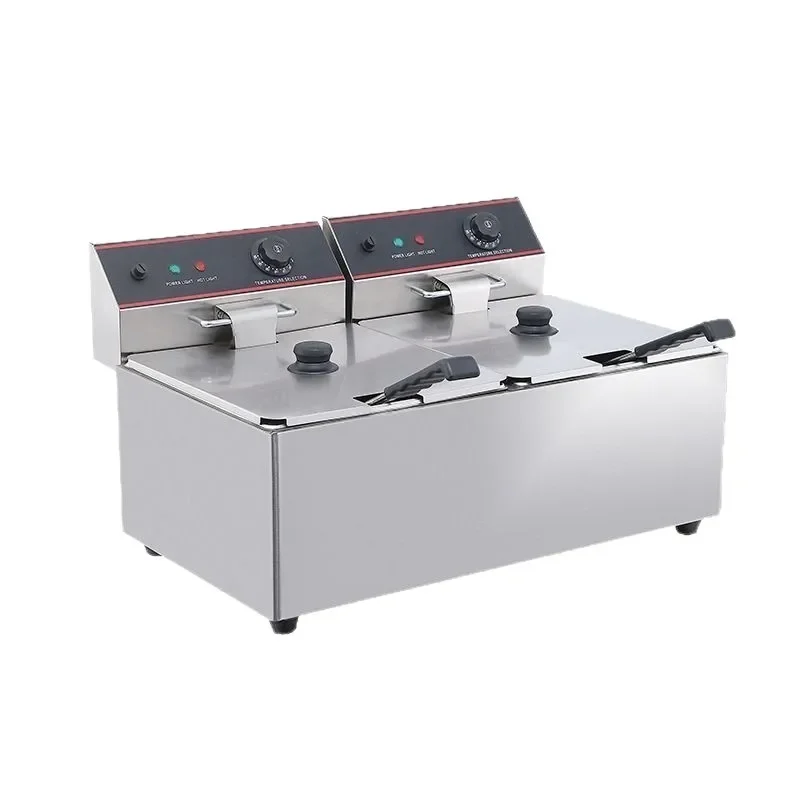 

Commercial electric fryer desktop stainless steel thickened Western kitchen fried chicken fryer French fries machine