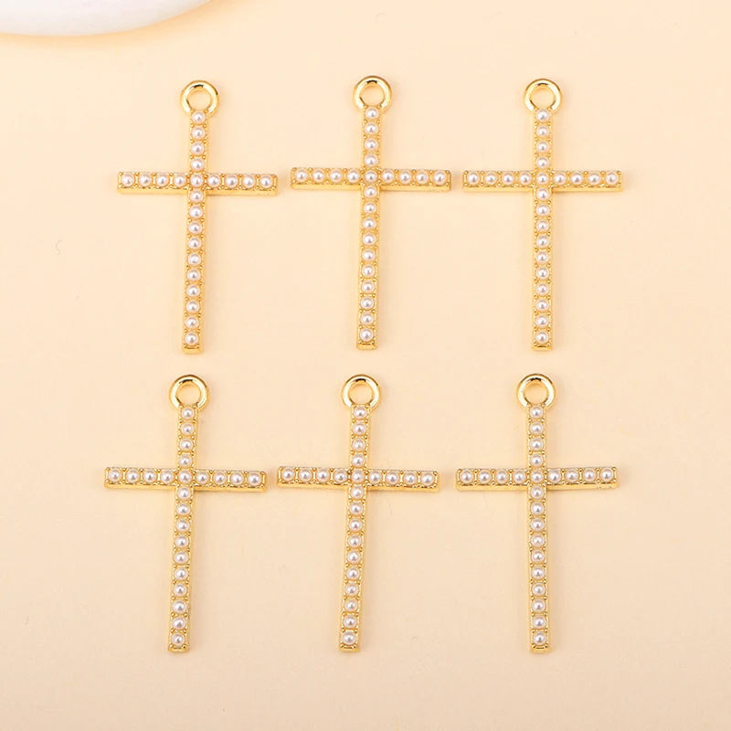 10Pcs High Quality Zircon Cross Pendant Necklace for Jewelry Making Women Girl Punk Party Gift Fashion Crystal Chain Accessories