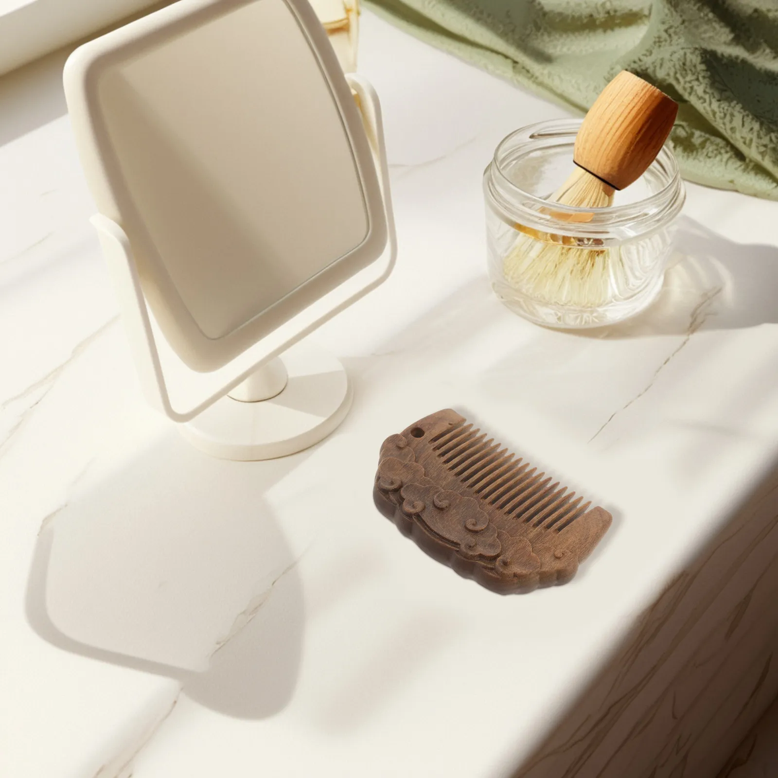 Wooden Mini Comb Hand Carved Fine Tooth Portable Scalp Massage Comb Travel Hair Styling Tool Comfortable Daily Use Accessory