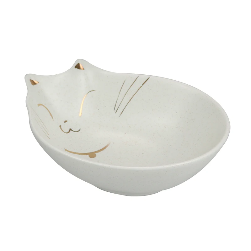 Ceramic Cat Feeding bowl Japanese style Cute cats Easy to clean Safe and non-toxic Pet Bowl