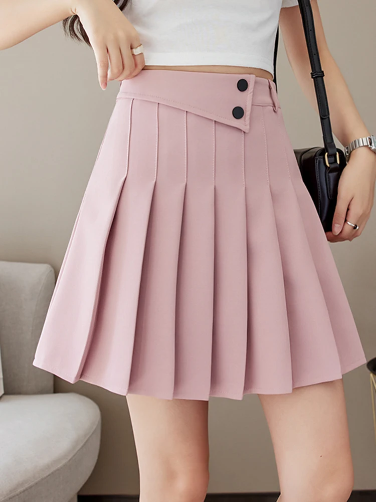 

Vintage Harajuku Pleated Skirt Gothic Preppy Women Korean Casual High Waist A-line Skirt Japan Student Long Skirt Elegant Female