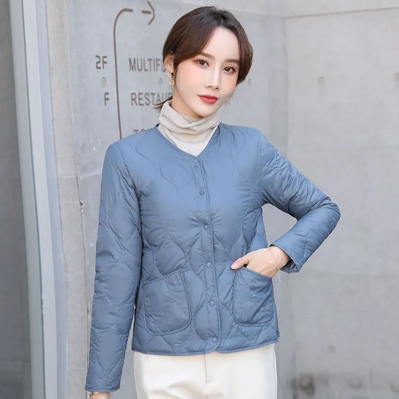 2023 New Light White Duck Down Down Jacket Liner Women Short Skin-friendly Soft Fashion Warm Autumn and Winter Coat