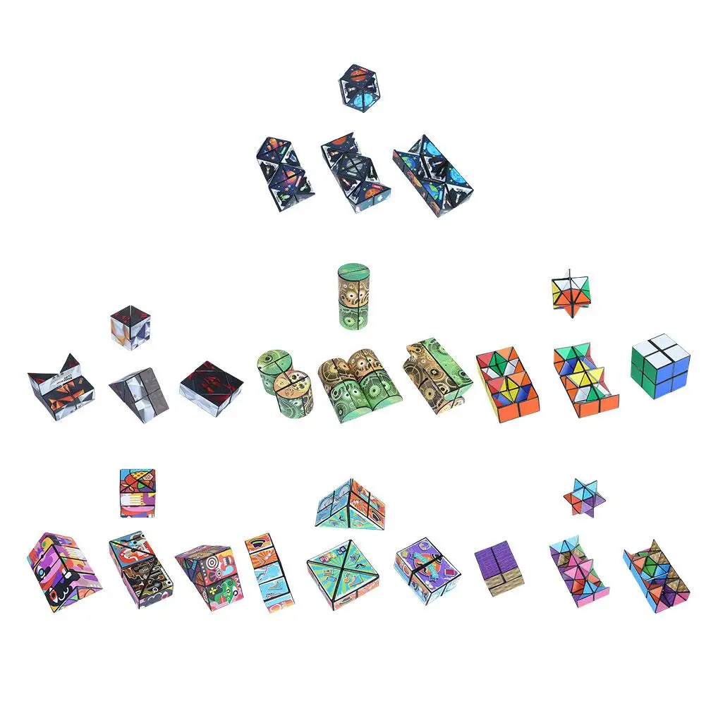 Cubo magnético geométrico de estrella creativa, versátil, infinito, antiestrés, ansiedad, juguete de escritorio, material ABS, cubo mágico impermeable