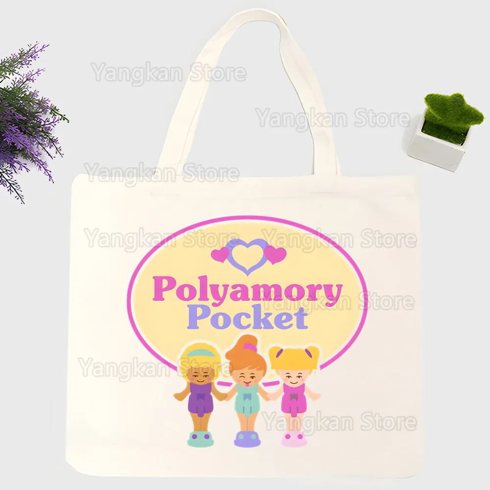 Polly Tasche Cartoon Leinwand Umhängetasche Weibliche Harajuku Lustige Große-kapazität Eco Umwelt Shopper Tasche Bolsas De Tela