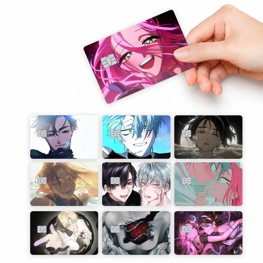 Anime A-Aline S-Stage 4pcs Credit Card Skin Stickers Suitable for Bank Debit Subway Bus Transit Pass Decorative Cover