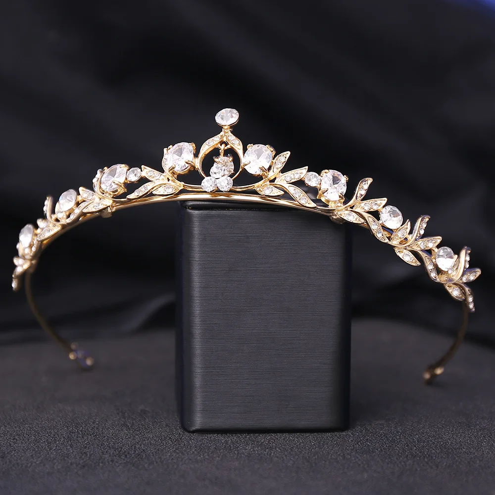 DIEZI Korean Girls Zircone Small Crown Tiaras Women Wedding Bridal Princess Birthday Party Elegant Flower Crystal Accessories