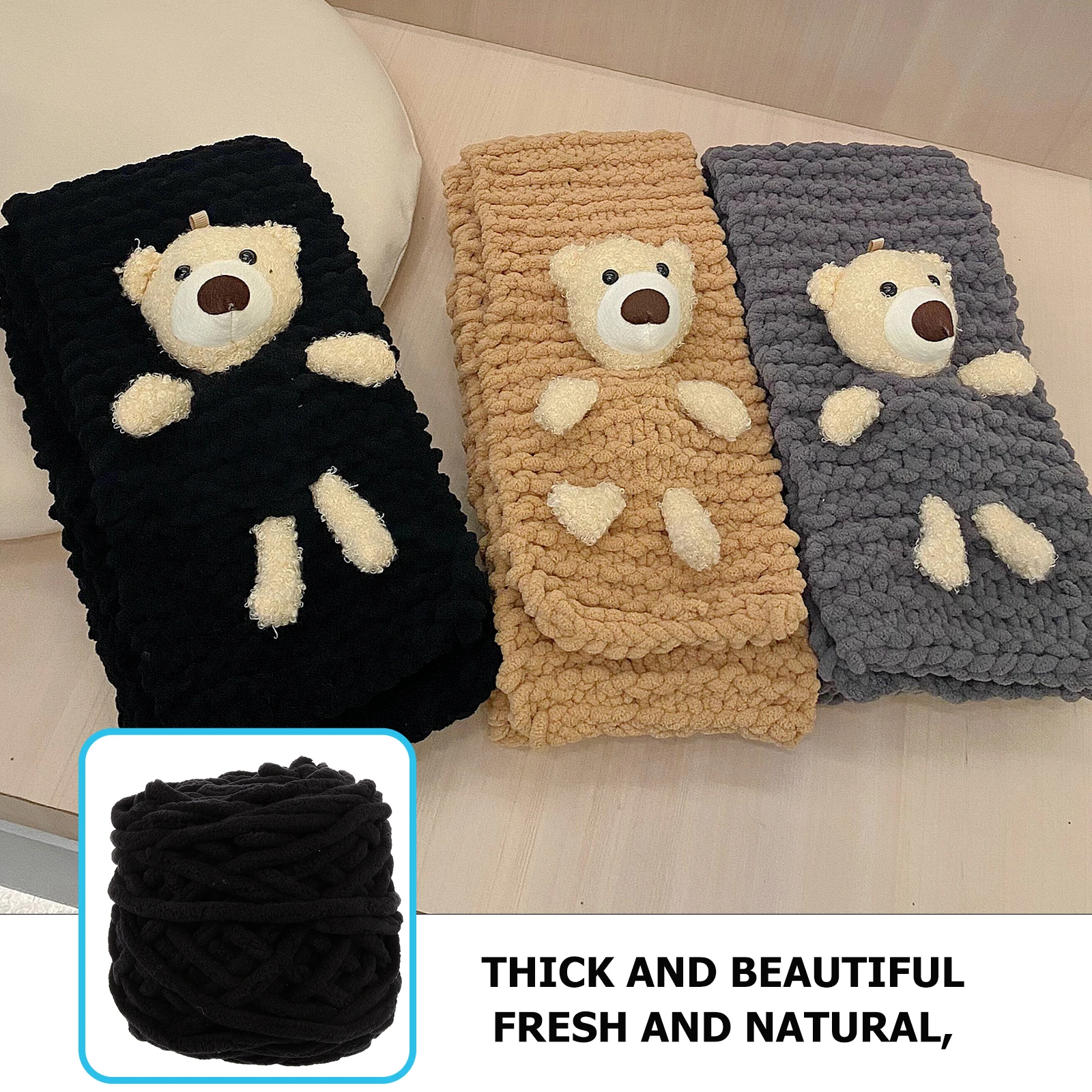 

4 Rolls Crochet Yarn Soft Thick Polyester Chunky Knitting Thread DIY Knitting Weaving Yarn for Craft Crochet Supplies