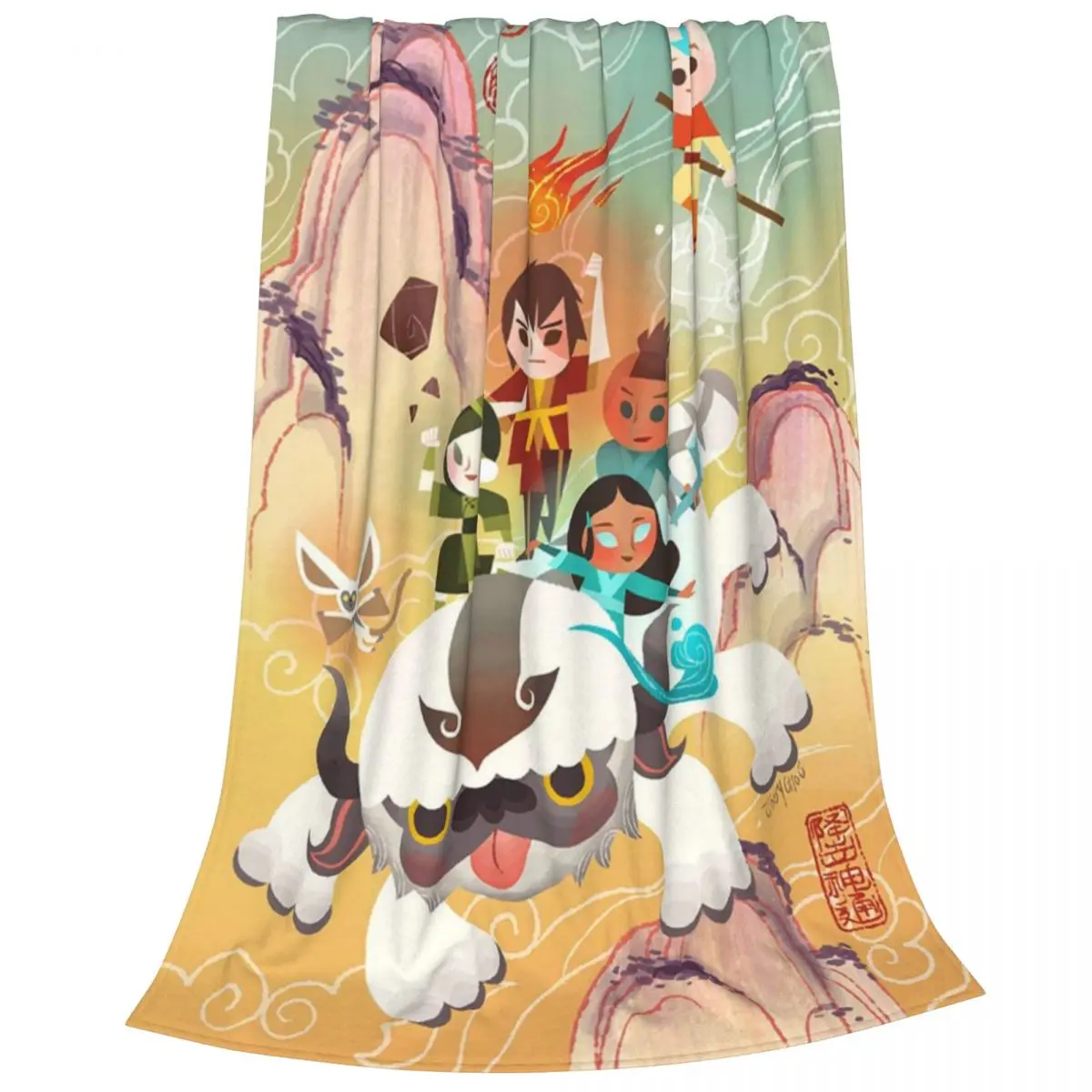 Classic Anime Avatar The Last Airbender Blanket Sofa Bedroom Bed Home Office Nap Blanket Car Travel Picnic Blankets Gift image 2