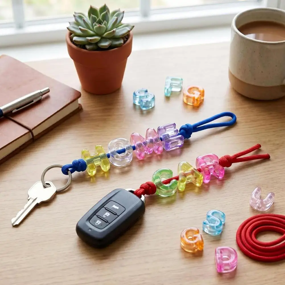 26Pcs A to Z Acrylic Alphabet Letter Beads, Chunky Large Letter Beads for DIY Keychains Bag Charms & Purse Accessories