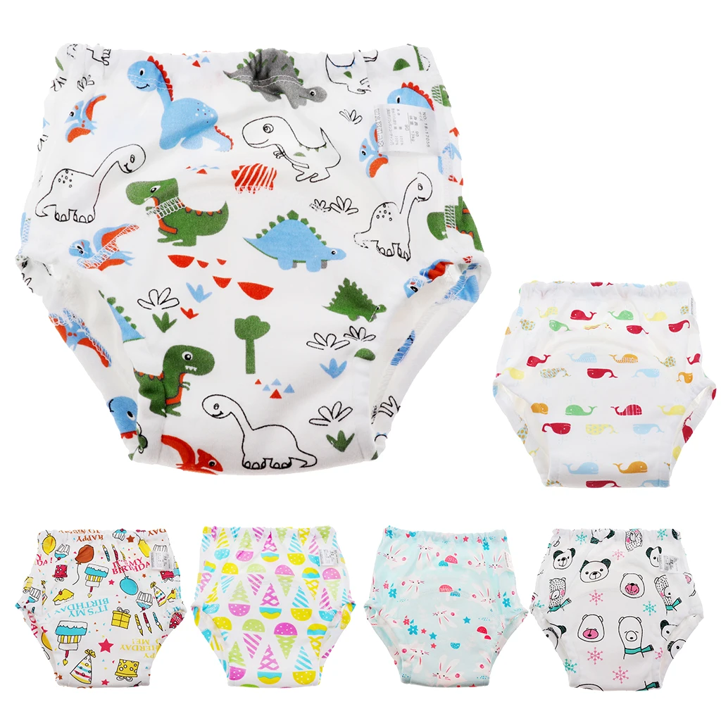 Children Baby Boys Girls 6 Layers Toddler Potty Pants Linen Trousers