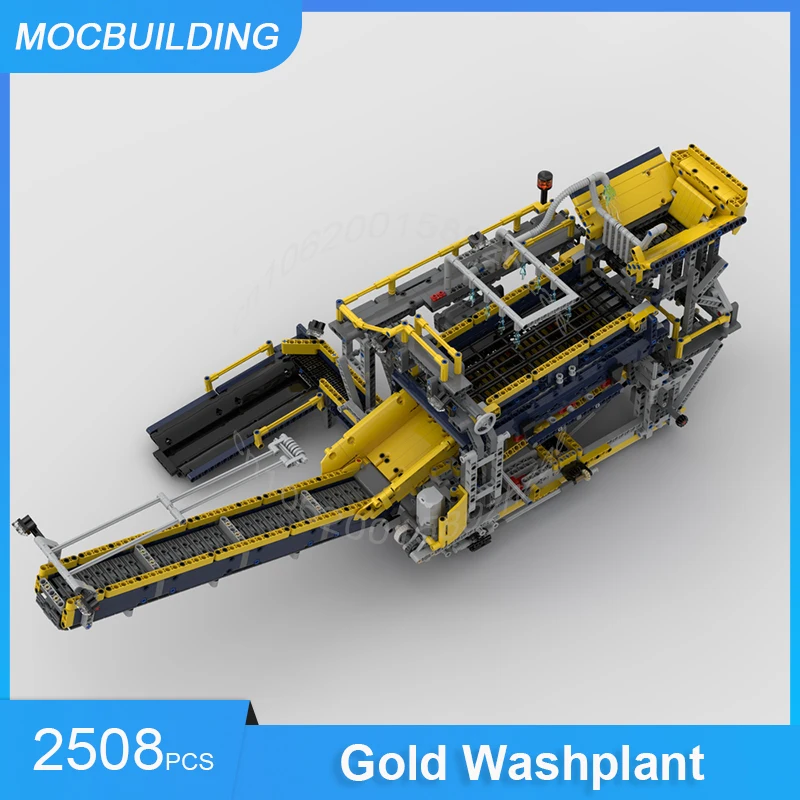 MOC Building Blocks Gold Washplant Double Screen Shaker Deck Goldwaschanlage DIY Assemble Bricks Collection Toys Gifts 2508PCS