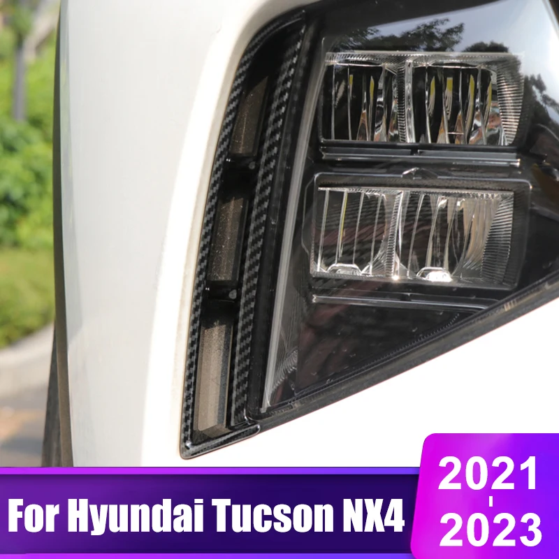 

For Hyundai Tucson NX4 2021 2022 2023 Hybrid N Line Car Front Fog Light Trim Frame Lamp Eyebrow Cover Accessories