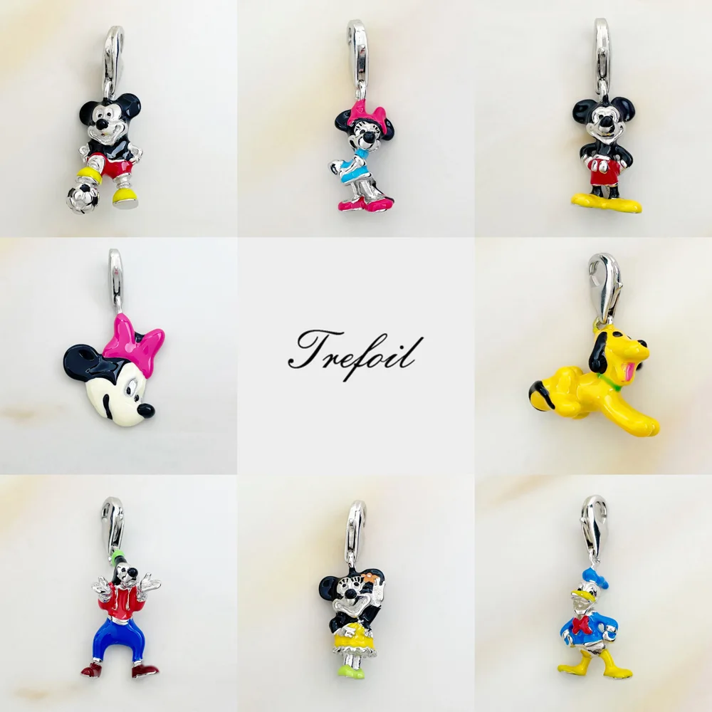 Mouse Dog Duck Charms Pendant 925 Sterling Silver Fine Jewelry Accessories Fit Bracelet Necklace Trendy Cute Gift For Women Men